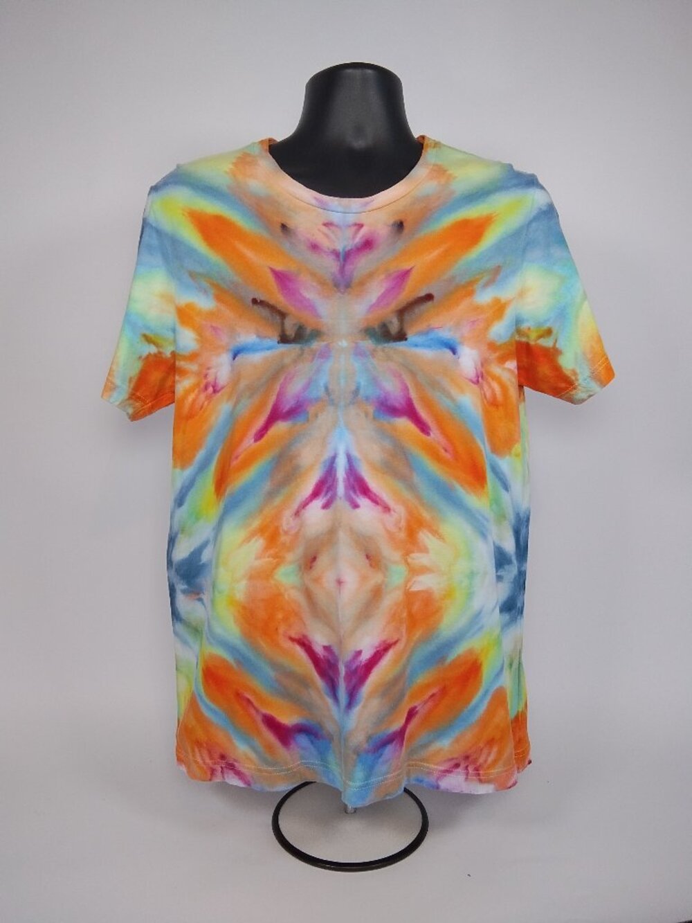 Large Unisex Bella-Canvas 3001C “Double Diamond” Ice Dyed T-Shirt